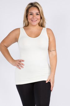 Yelete Lady's V or U Neckline Reversible Seamless Cami Tank Top