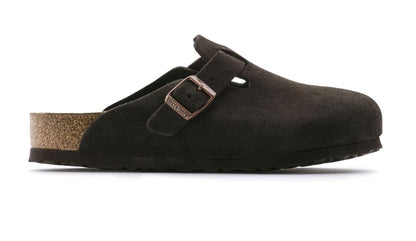 Birkenstock Boston Soft Footbed Suede Leather in Mocha