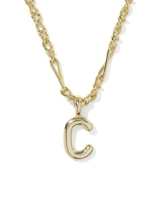Kendra Scott New Release Bubble Initial Necklace Gold All Letters