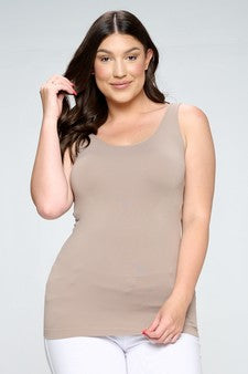 Yelete Lady's V or U Neckline Reversible Seamless Cami Tank Top