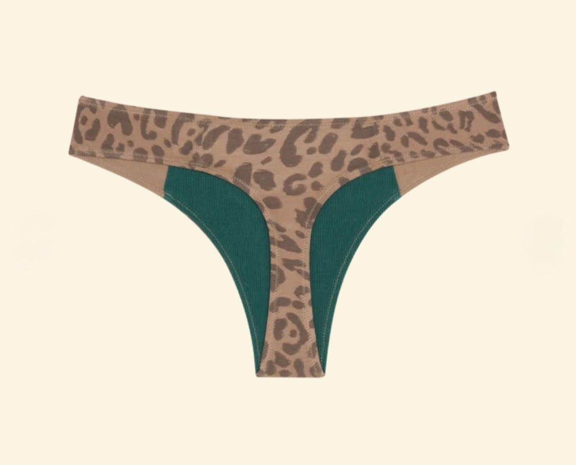 Huha Low Profile Thong Mineral Undies Leopard Tan Limited Edition