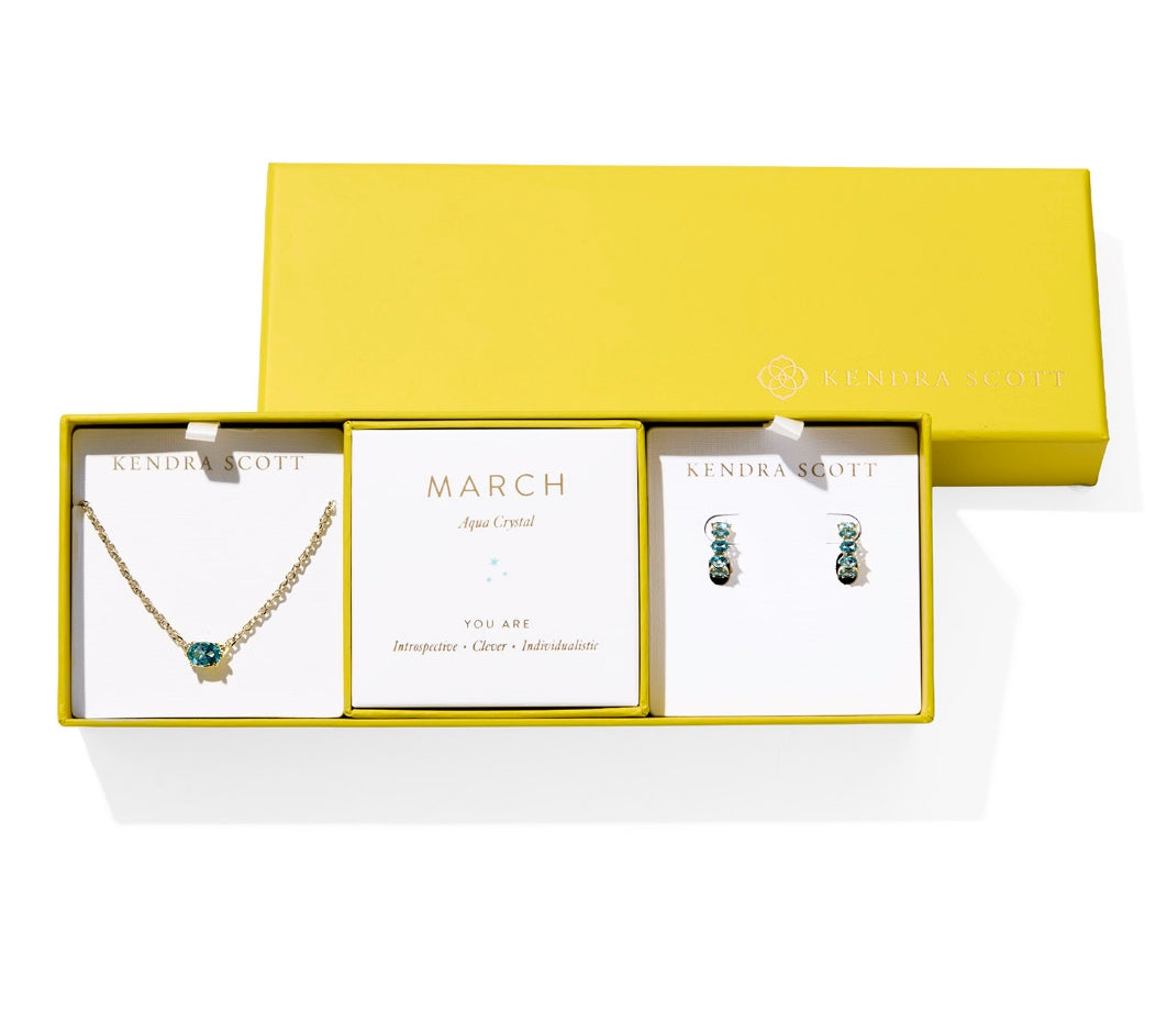 Kendra Scott Cailin Birthstone Necklace & Earring Set (All Months)