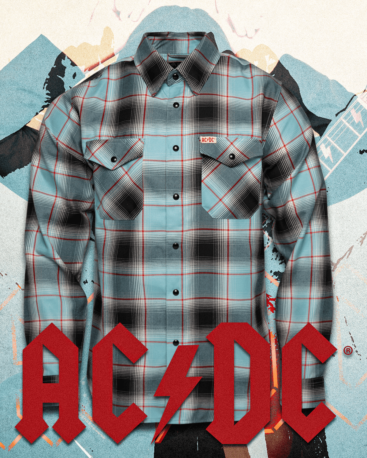 DIXXON The AC/DC Dirty Deeds Done Dirt Cheap Flannel
