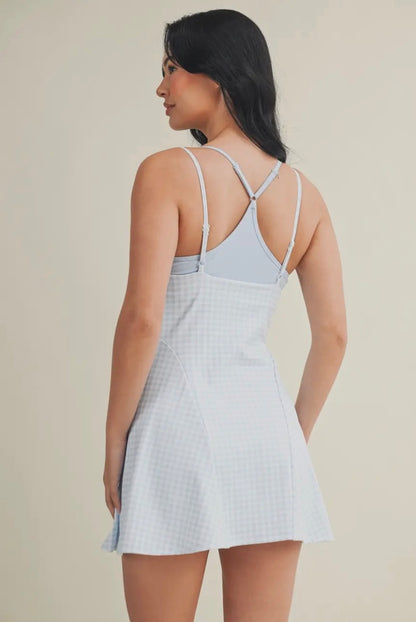 Kimberly C Gingham Print Double Layered Dress