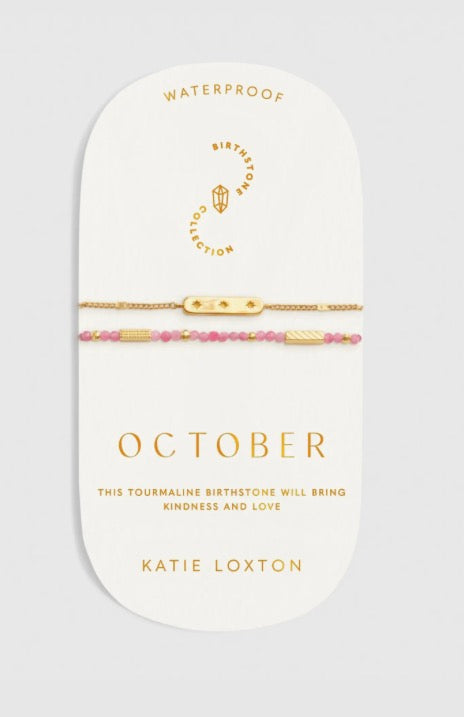 Katie Loxton - Waterproof Birthstone Bracelet October Tourmaline