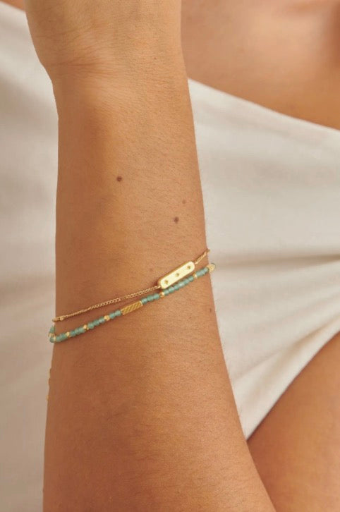 Katie Loxton - Waterproof Birthstone Bracelet August Aventurine