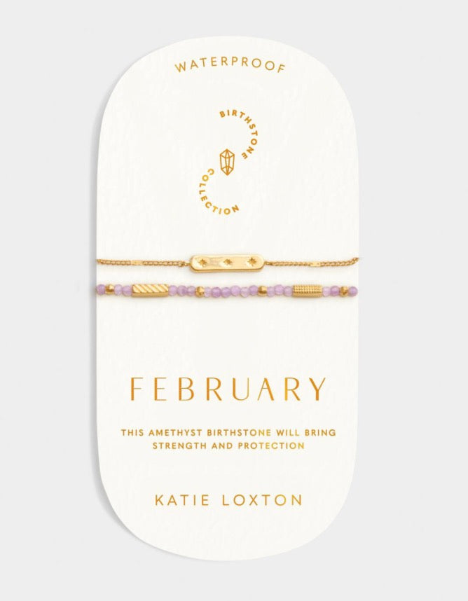Katie Loxton - Birthstone Bracelet February Amethyst
