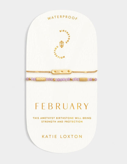 Katie Loxton - Birthstone Bracelet February Amethyst