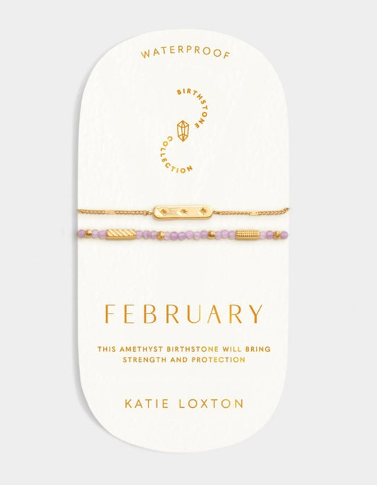 Katie Loxton - Birthstone Bracelet February Amethyst