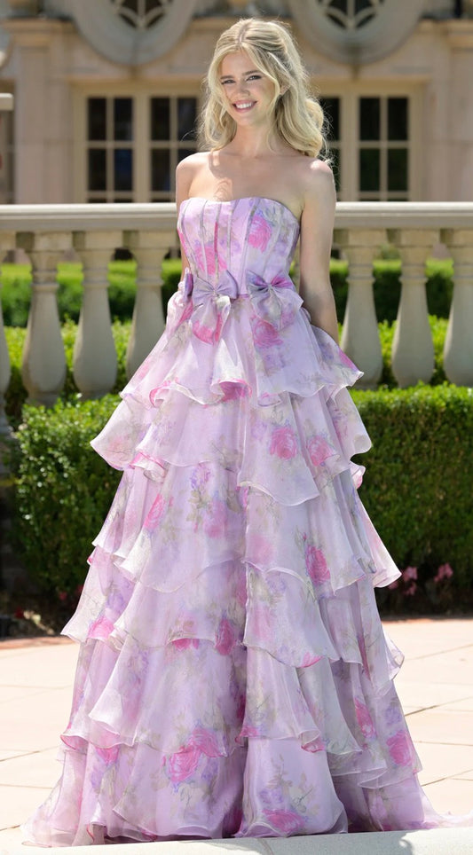 Colors Ruffle Gown