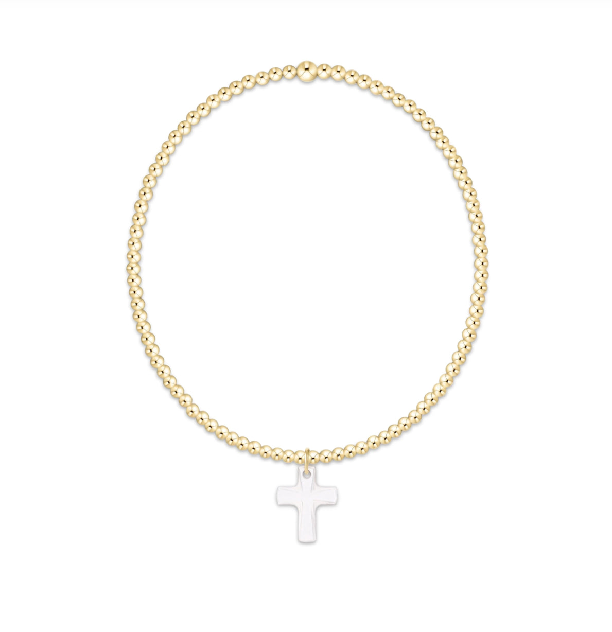 Enewton Classic Gold 2mm Bracelet - Blessed Crystal Cross Charm
