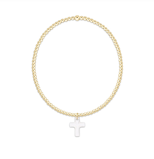 Enewton Classic Gold 2mm Bracelet - Blessed Crystal Cross Charm