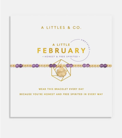 A Littles & Co. - A Little ‘Birthstone February Amethyst’ Bracelet