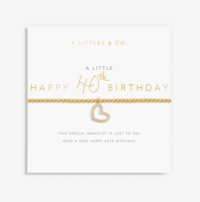 A Littles & Co. - A Little Happy 40th Birthday Bracelet Gold