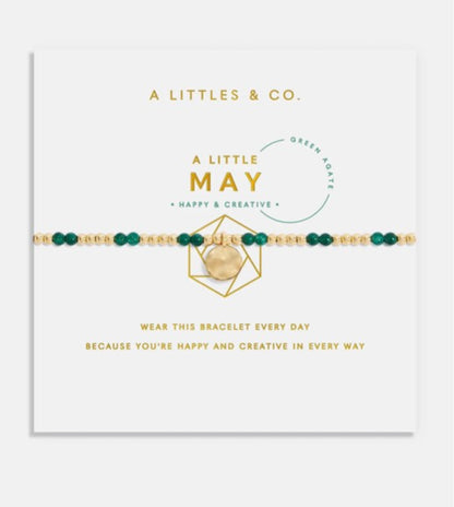 A Littles & Co. - A Little ‘Birthstone May Green Agate’ Bracelet