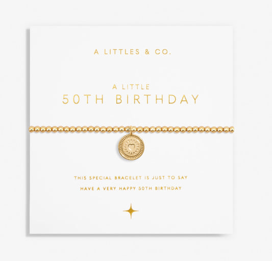 A Littles & Co. - A Little 50th Birthday Bracelet Gold