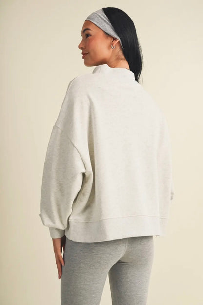 Amour Oversized Mock Neck Sweatshirt