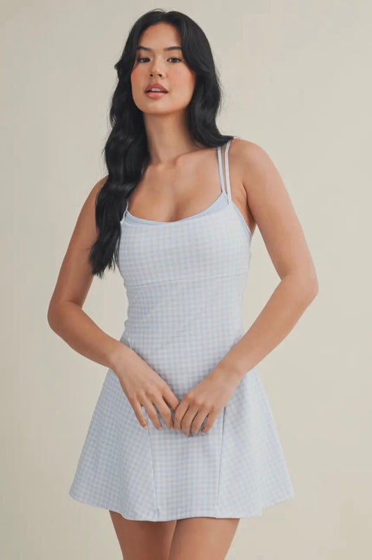 Kimberly C Gingham Print Double Layered Dress