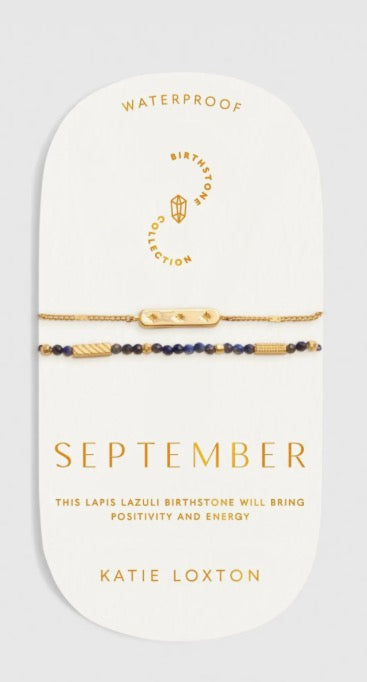 Katie Loxton - Waterproof Birthstone Bracelet September Lapis Lazuli