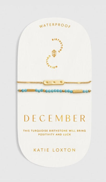 Katie Loxton - Waterproof Birthstone Bracelet December Turquoise