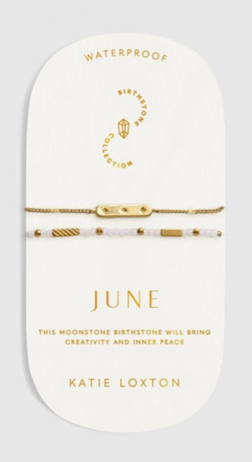 Katie Loxton - Waterproof Birthstone Bracelet June Moonstone