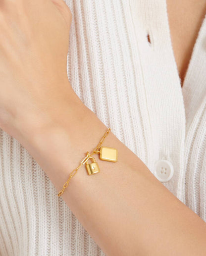 Katie Loxton - Gold “Inner Strength” Waterproof Charm Bracelet