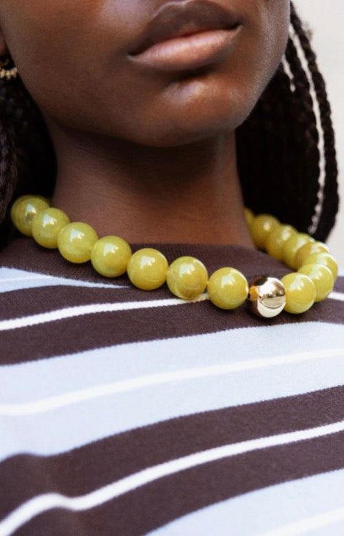 Bauble Bar - Jane Beaded Necklace Olive Green