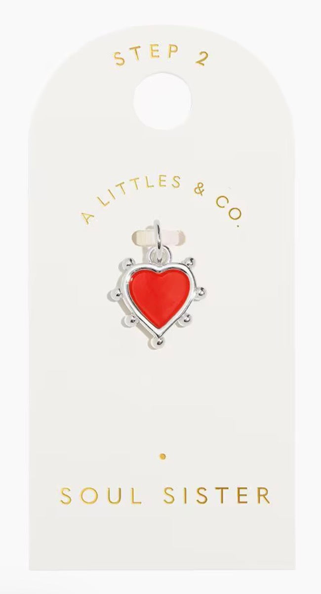 A Littles & Co. Silver Charm - Small Soul Sister Red Heart