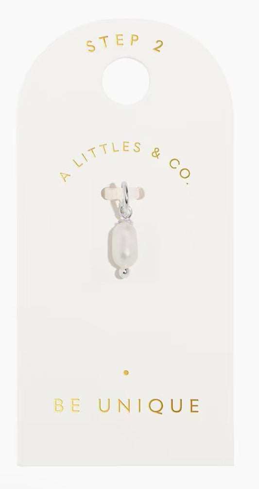 A Littles & Co. Silver Charm - Small Be Unique Pearl
