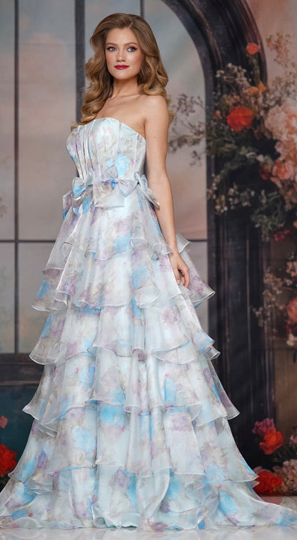 Colors Ruffle Gown