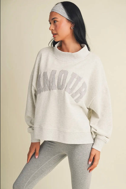 Amour Oversized Mock Neck Sweatshirt