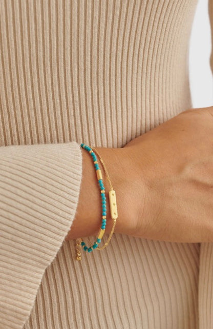 Katie Loxton - Waterproof Birthstone Bracelet December Turquoise