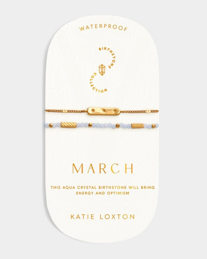 Katie Loxton - Birthstone Bracelet March Aqua Crystal