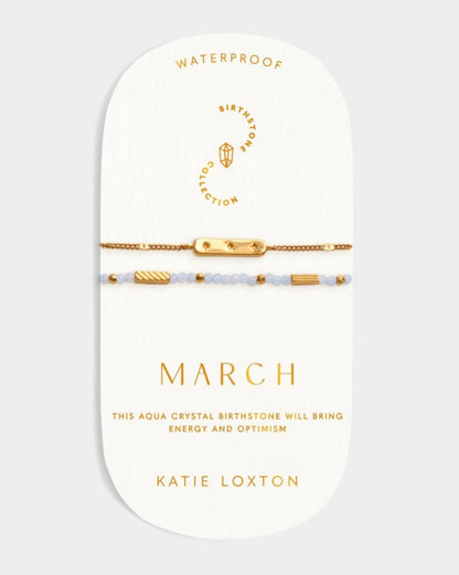 Katie Loxton - Birthstone Bracelet March Aqua Crystal