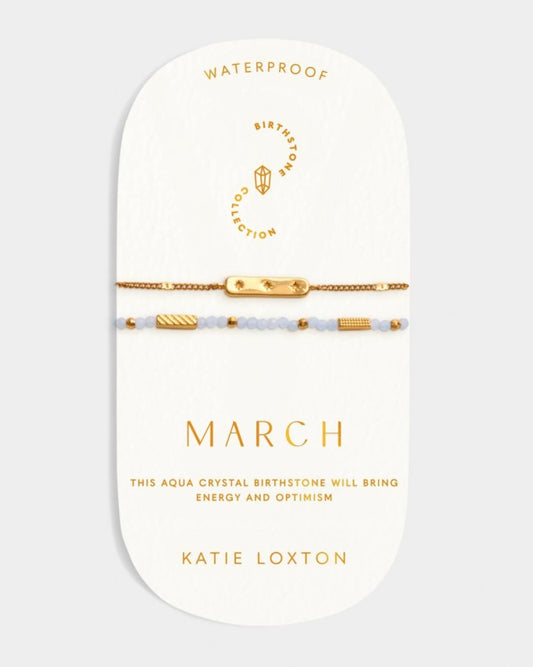 Katie Loxton - Birthstone Bracelet March Aqua Crystal