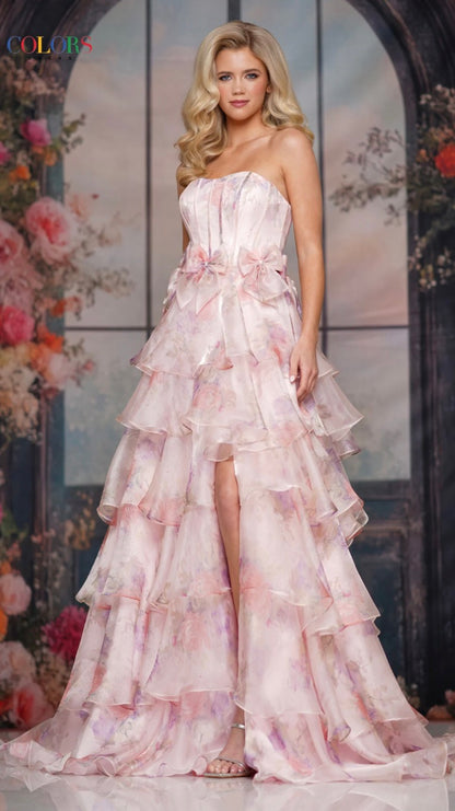 Colors Ruffle Gown