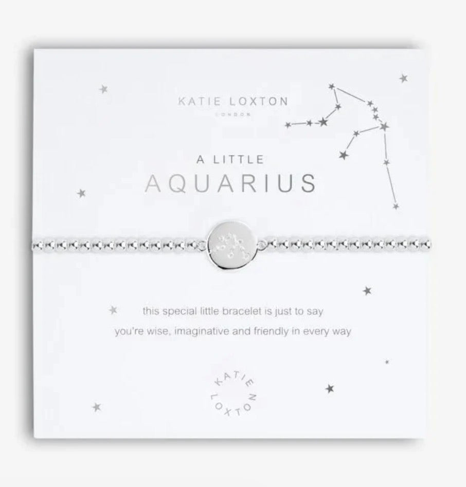 Katie Loxton - A Little Aquarius Zodiac Sign Silver Bracelet