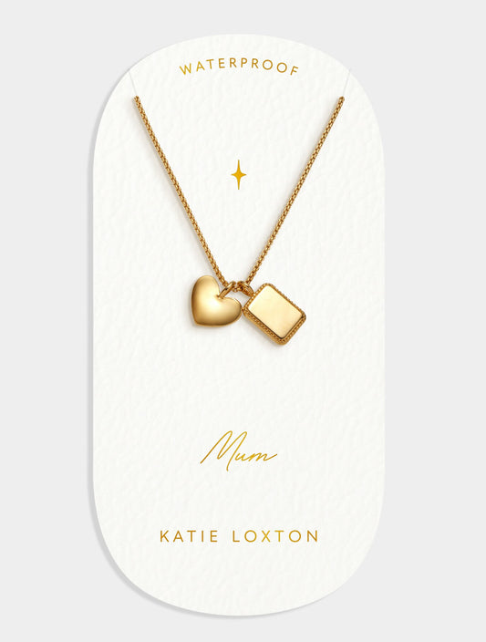 Katie Loxton - Gold “Mom” Waterproof Charm Necklace