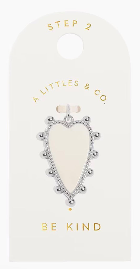 A Littles & Co. Silver Charm - Large Be Kind Heart