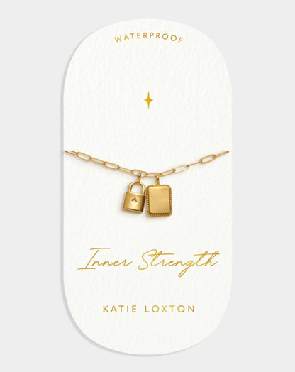 Katie Loxton - Gold “Inner Strength” Waterproof Charm Bracelet