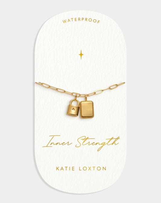 Katie Loxton - Gold “Inner Strength” Waterproof Charm Bracelet