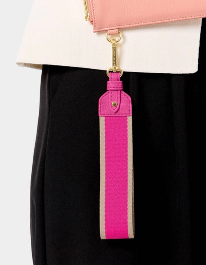 Katie Loxton - Canvas Wristlet Magenta Stripe