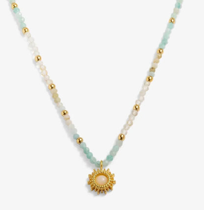 A Littles & Co. - Loved By You Rock Crystal Sun Necklace