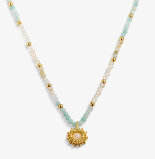 A Littles & Co. - Loved By You Rock Crystal Sun Necklace