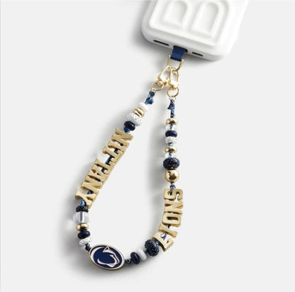 Bauble Bar - Multi/Gold Penn State University Beaded Bandana Phone Charm