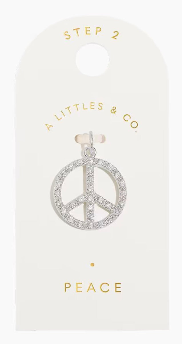 A Littles & Co. Silver Charm - Medium Peace Sign