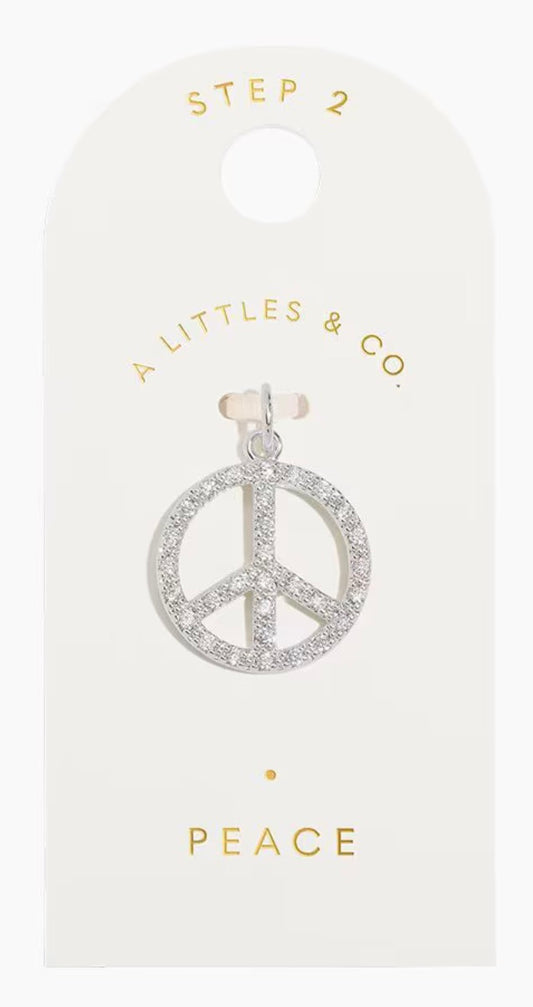 A Littles & Co. Silver Charm - Medium Peace Sign