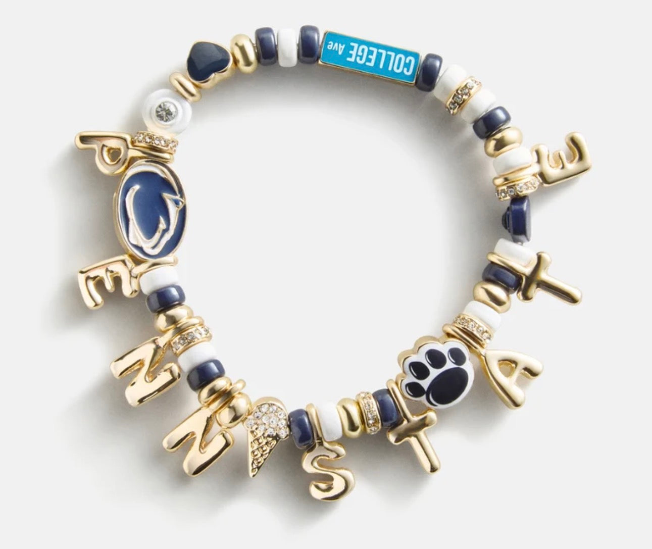 Bauble Bar - Multi/Gold Penn State University Beaded Charm Bracelet