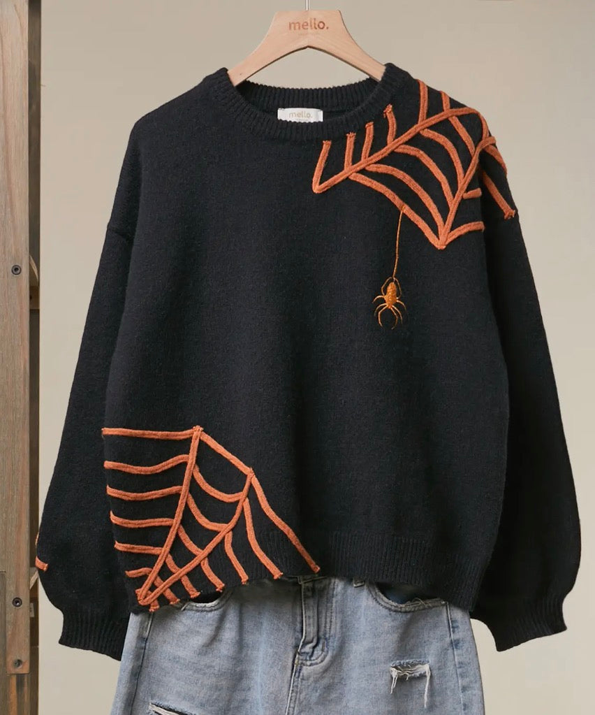 Halloween Spider Web and Spider Sweater