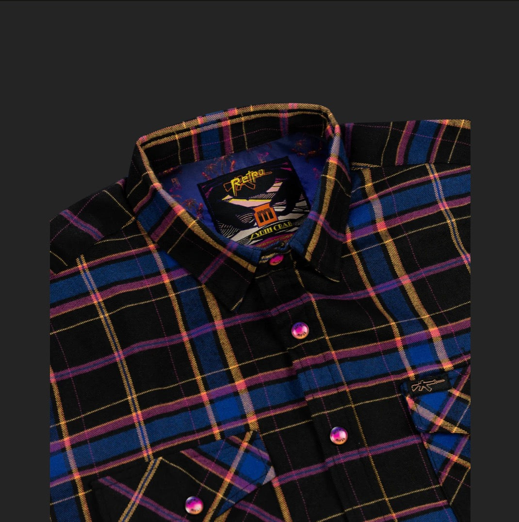 Retro Rifle Synth Crab Flannel